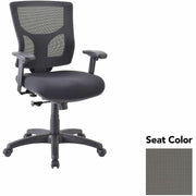 Lorell Conjure Swivel/Tilt Task Chair, Expo Fog Seat, Mesh Mid Back, Adjustable Arms, Lumbar Support, Pneumatic Height, 360° Swivel, Nylon Base, 1 Each