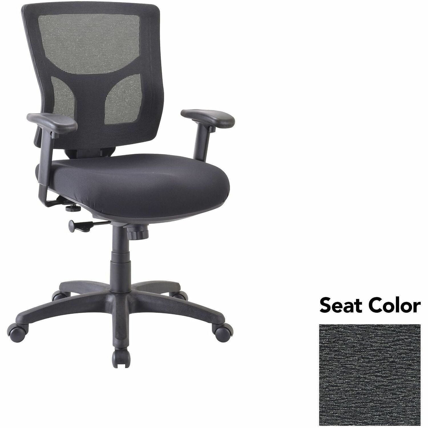 Lorell Conjure Swivel/Tilt Task Chair, Fuse Azurean Seat, Mesh Mid Back, Adjustable Arms, 1 Each
