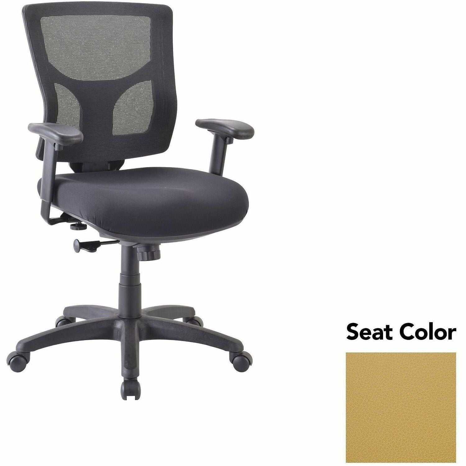Lorell Conjure Swivel/Tilt Task Chair, Canyon Nugget Seat, Mesh Mid Back, Adjustable Arms, 1 Each