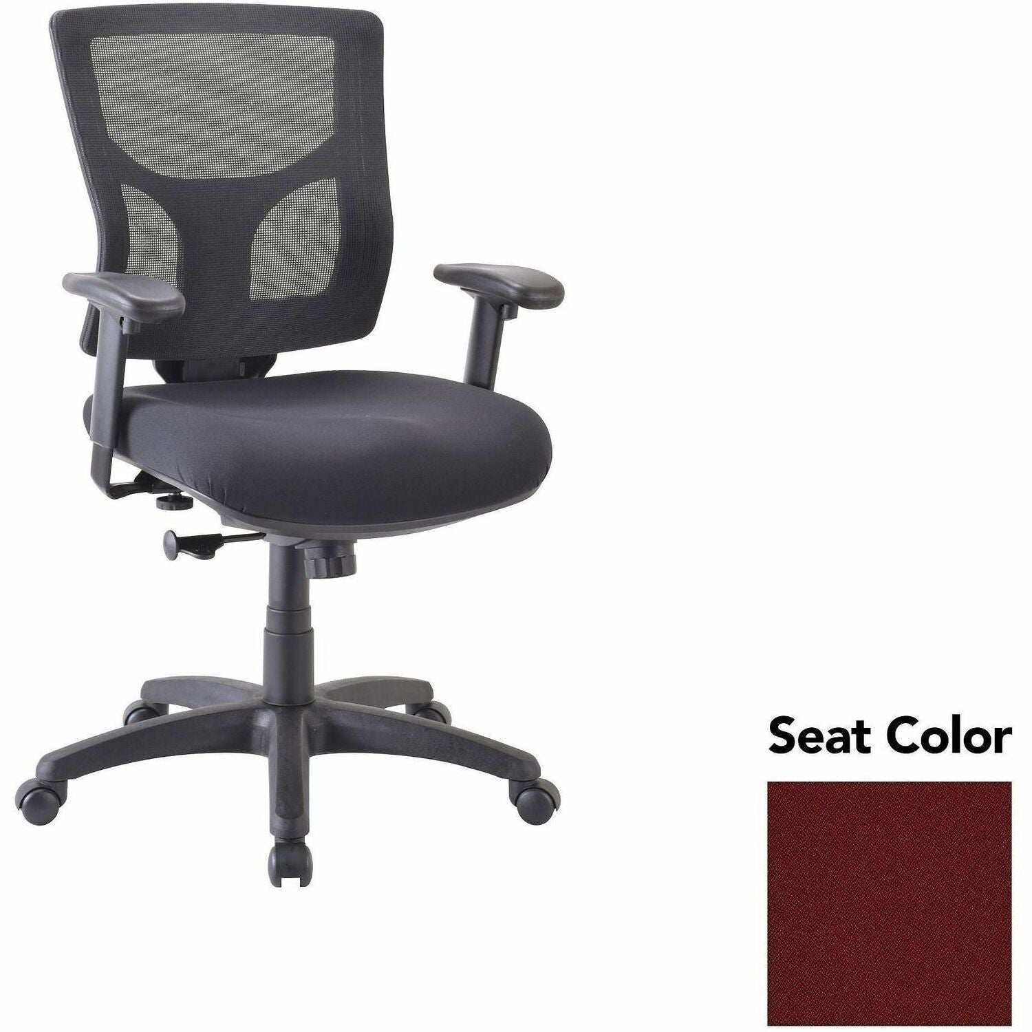 Lorell Conjure Swivel/Tilt Task Chair, Forte Port Seat, Mesh Mid Back, Adjustable Arms, 1 Each