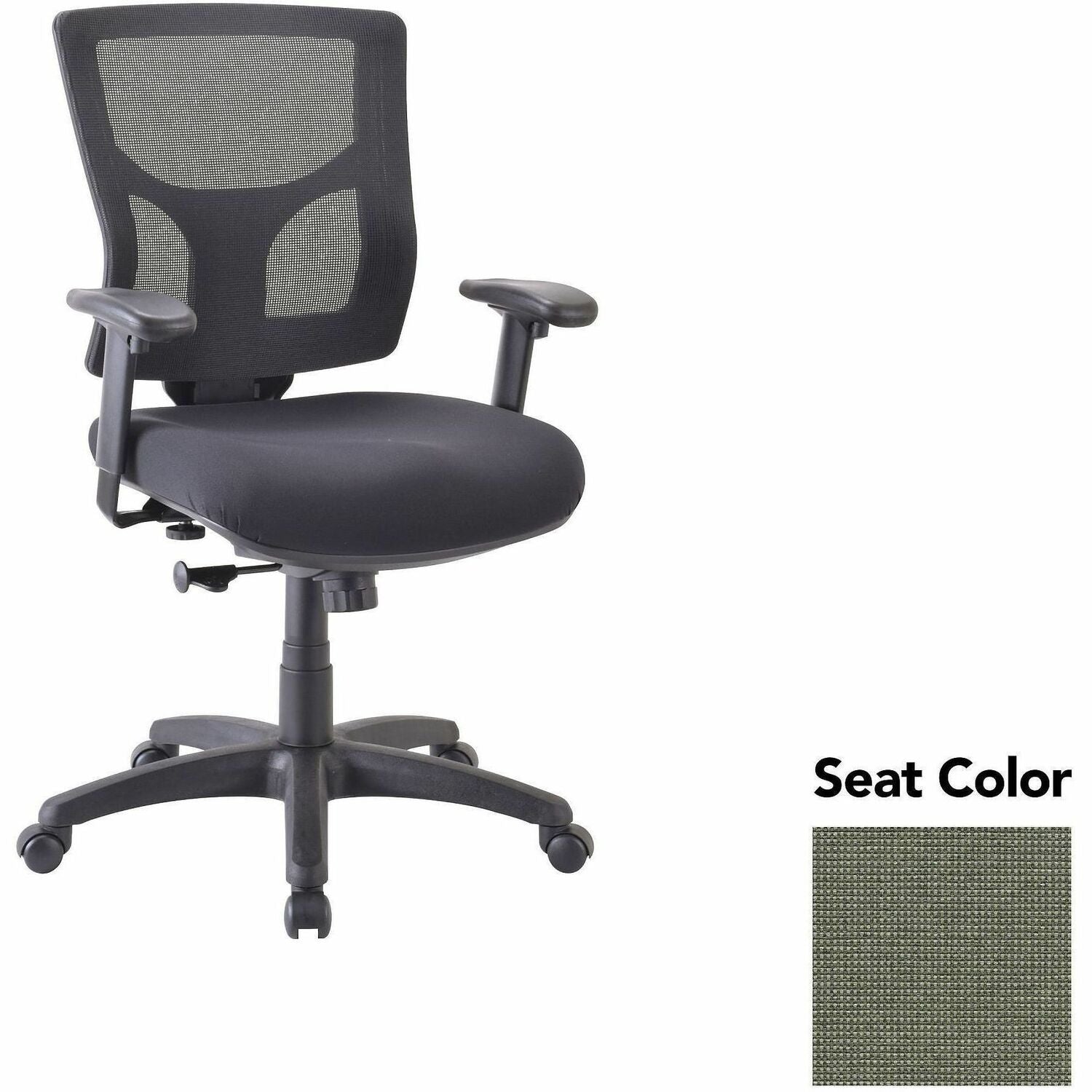 Lorell Conjure Swivel/Tilt Task Chair, Shire Sage Seat, Mesh Mid Back, Adjustable Arms, 1 Each