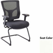 Lorell Conjure Sled Base Guest Chair, Dillon Snow, Polyurethane Foam Seat, Mesh Mid Back, Cantilever Sled Base, Armrest, 1 Each