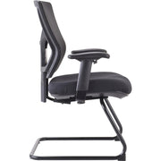 Lorell Conjure Sled Base Guest Chair, Insight Periwinkle Blue, Polyurethane Foam Seat, Mesh Mid Back, Cantilever Sled Base, Adjustable Armrests, 1 Each