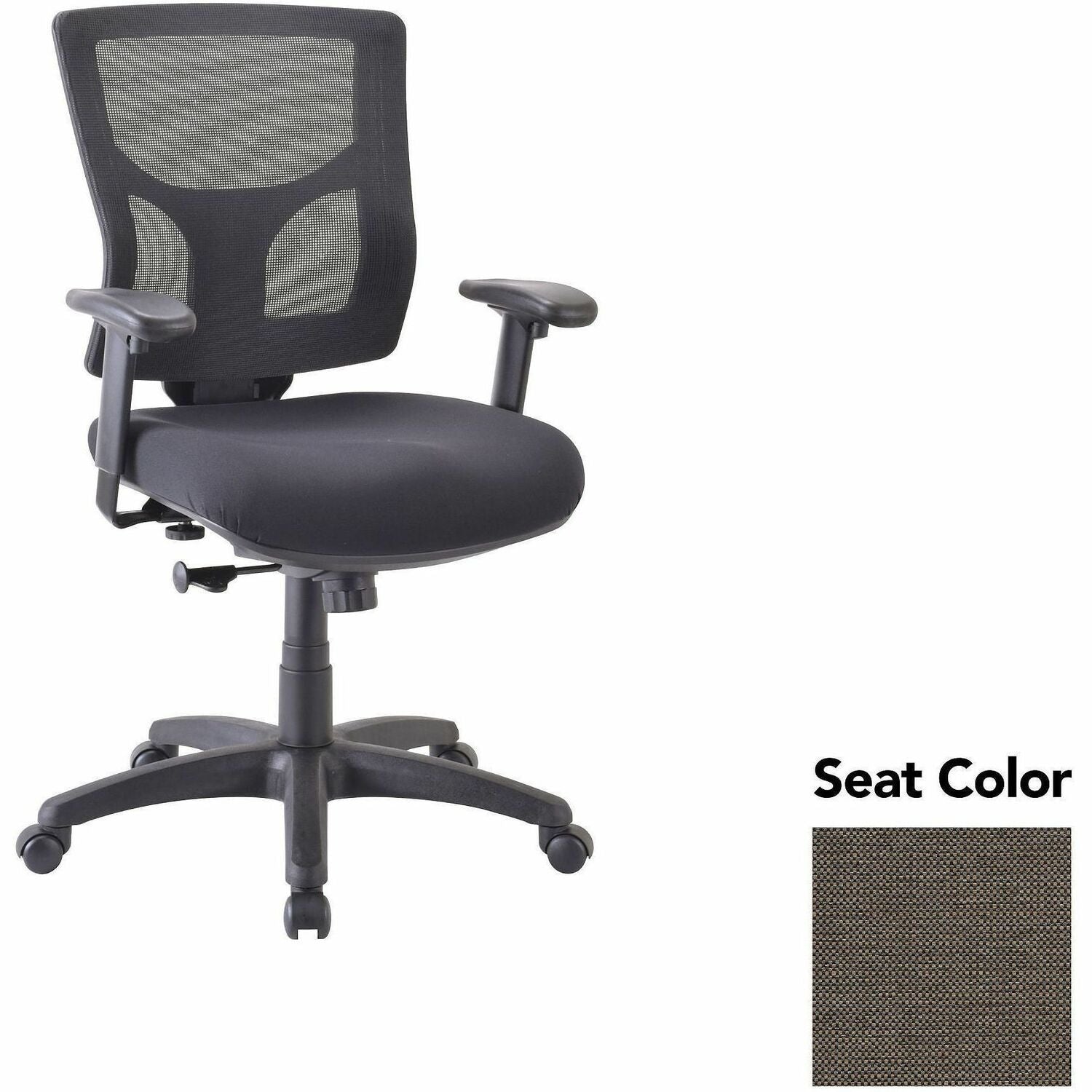 Lorell Conjure Swivel/Tilt Task Chair, Shire Stonewall Seat, Mesh Mid Back, Adjustable Arms, 1 Each