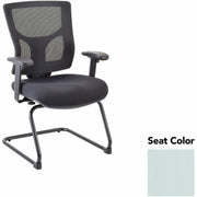 Lorell Conjure Sled Base Guest Chair, Castillo Breezy Seat, Polyurethane Foam Seat, Mesh Mid Back, Cantilever Sled Base, Adjustable Armrests, 1 Each