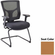 Lorell Conjure Sled Base Guest Chair, Dillon Fiesta Seat, Polyurethane Foam Seat, Mesh Mid Back, Cantilever Sled Base, Adjustable Armrests, 1 Each