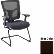 Lorell Conjure Sled Base Guest Chair, Canyon Nightfall, Polyurethane Foam Seat, Mesh Mid Back, Adjustable Arms, Cantilever Sled Base, 1 Each