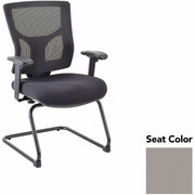 Lorell Conjure Sled Base Guest Chair, Castillo Metal, Polyurethane Foam Seat, Mesh Mid Back, Adjustable Arms, Cantilever Sled Base, 1 Each
