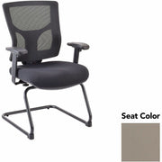 Lorell Conjure Sled Base Guest Chair, Dillon Stratus, Polyurethane Foam Seat, Mesh Mid Back, Adjustable Arms, Cantilever Sled Base, 1 Each