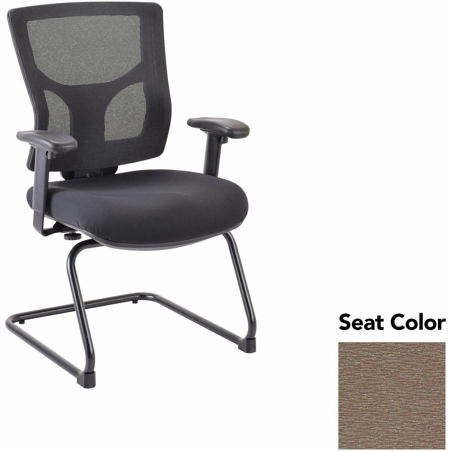 Lorell Conjure Sled Base Guest Chair, Malted Seat, Polyurethane Foam, Mesh Mid Back, Cantilever Sled Base, Armrest, 1 Each