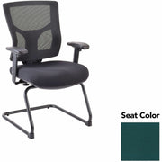 Lorell Conjure Sled Base Guest Chair, Insight Forest Polyurethane Foam Seat, Mesh Mid Back, Cantilever Sled Base, Adjustable Armrests, 1 Each