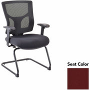 Lorell Conjure Sled Base Guest Chair, Forte Port Polyurethane Foam Seat, Mesh Mid Back, Adjustable Arms, Cantilever Sled Base, 1 Each