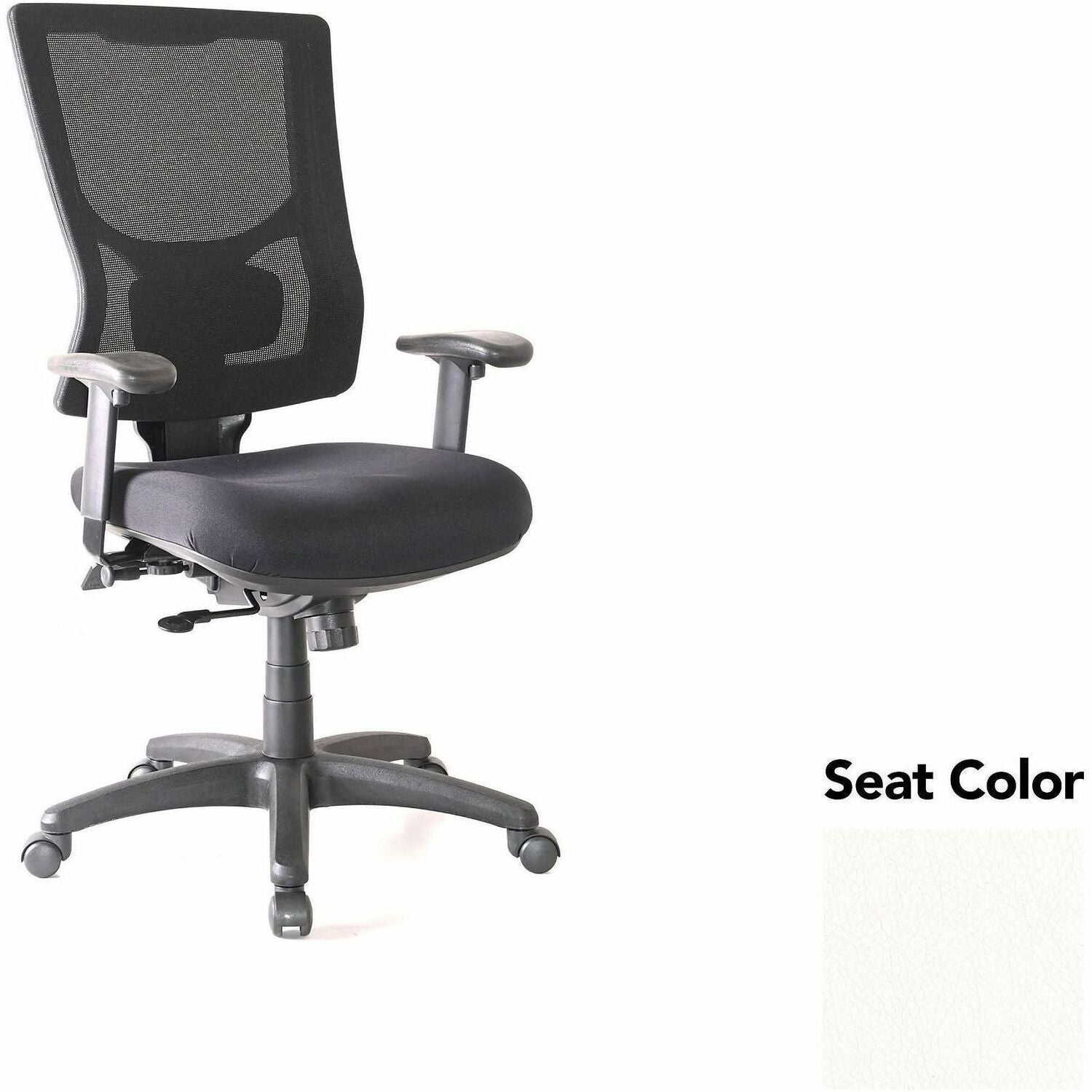 Lorell Conjure High-Back Office Chair, Dillon Snow Seat, Mesh Back, Adjustable Arms, 1 Each
