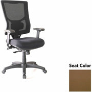 Lorell Conjure High-Back Office Chair, Canyon Mudslide Seat, Mesh Back, Adjustable Arms, 360° Swivel, 1 Each