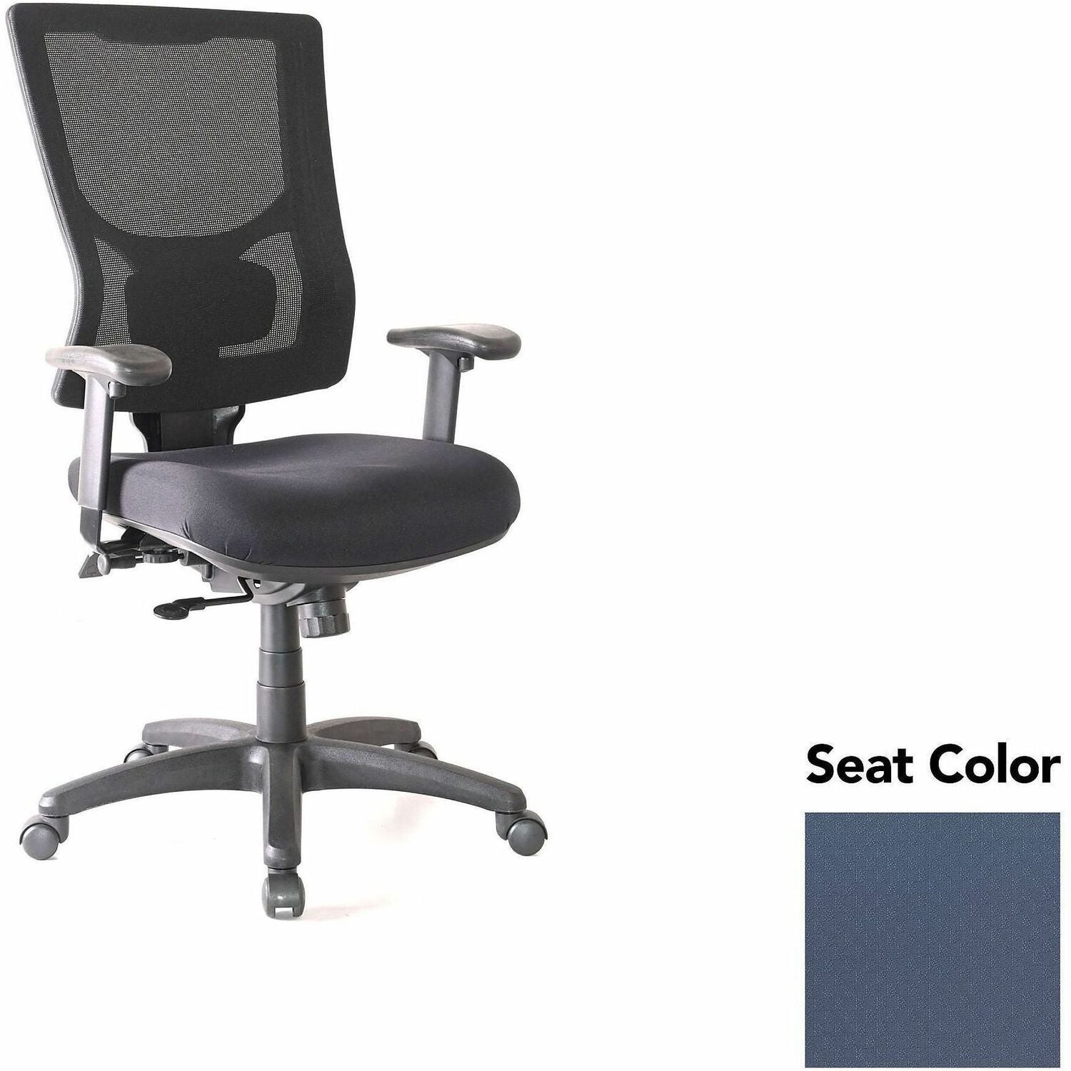 Lorell Conjure High-Back Office Chair, Insight Periwinkle Blue Seat, Mesh Back, Adjustable Arms, 1 Each