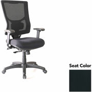 Lorell Conjure High-Back Office Chair, Dillon Black Seat, Mesh Back, Adjustable Arms, 1 Each