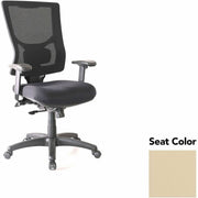 Lorell Conjure High-Back Office Chair, Dillon Buff Seat, Mesh Back, Adjustable Arms, 360° Swivel, 1 Each