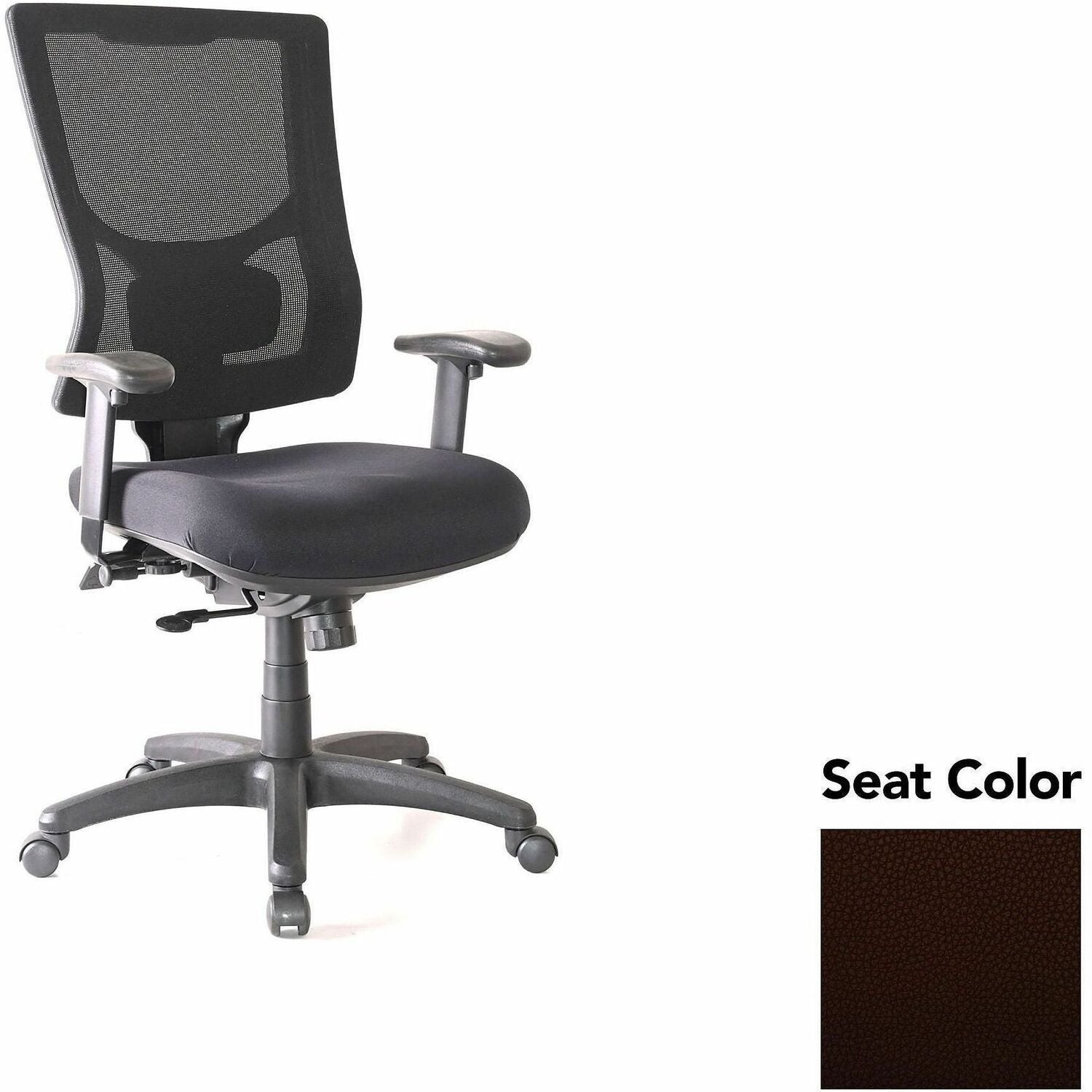 Lorell Conjure High-Back Office Chair, Canyon Nightfall Seat, Mesh Back, Adjustable Arms, 360° Swivel, 1 Each
