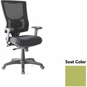 Lorell Conjure High-Back Office Chair, Dillon Apple Green Seat, Mesh Back, Adjustable Arms, 360° Swivel, 1 Each