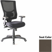 Lorell Conjure High-Back Office Chair, Dillon Java Seat, Mesh Back, Adjustable Arms, 1 Each
