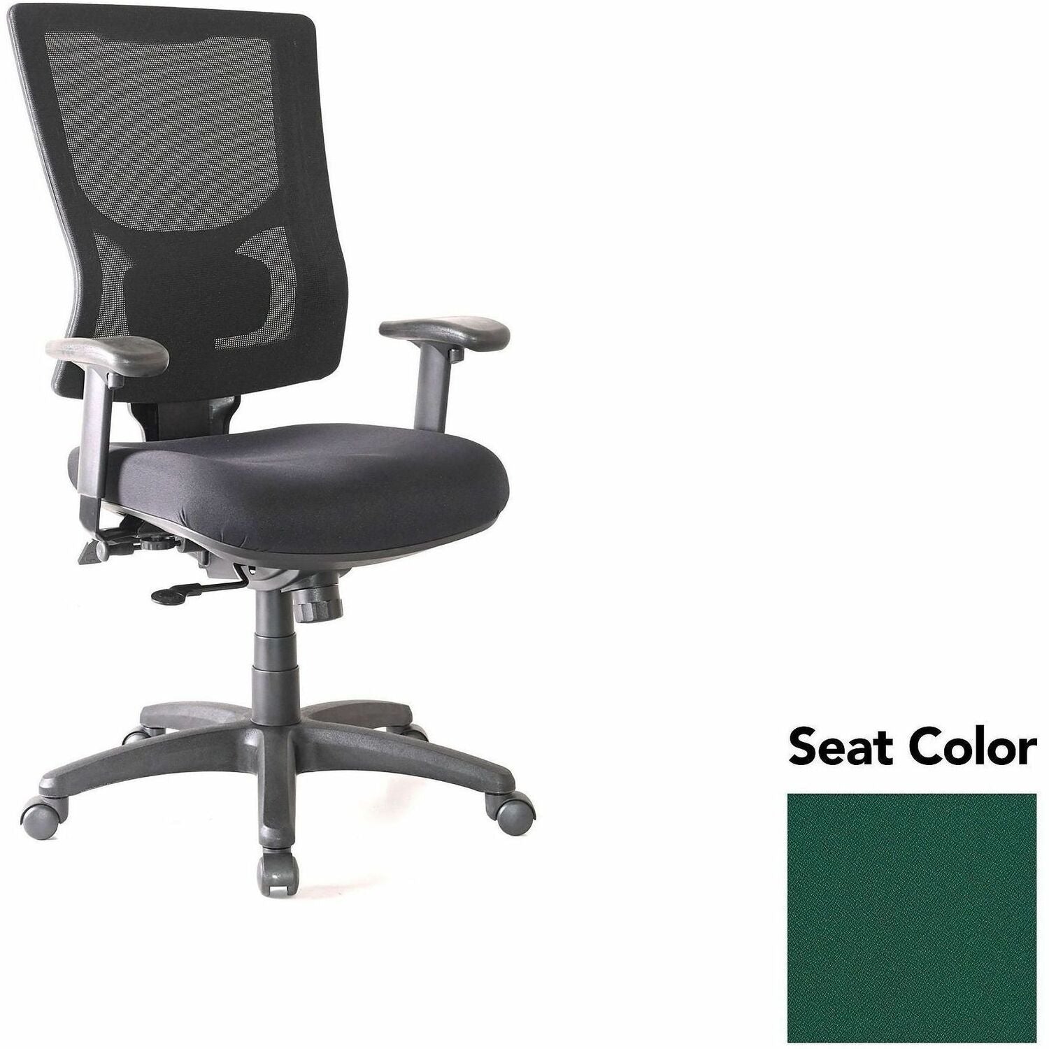 Lorell Conjure High-Back Office Chair, Forte Chive Seat, Mesh Back, Adjustable Arms, 360° Swivel, 1 Each