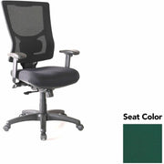 Lorell Conjure High-Back Office Chair, Forte Chive Seat, Mesh Back, Adjustable Arms, 360° Swivel, 1 Each