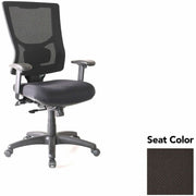 Lorell Conjure High-Back Office Chair, Perfection Black Seat, Mesh Back, Adjustable Arms, 360° Swivel, 1 Each