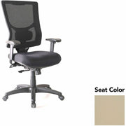 Lorell Conjure High-Back Office Chair, Forte Pumice Seat, Mesh Back, Adjustable Arms, 360° Swivel, 1 Each