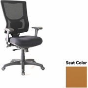Lorell Conjure High-Back Office Chair, Canyon Nutmeg Seat, Mesh Back, Adjustable Arms, 360° Swivel, 1 Each