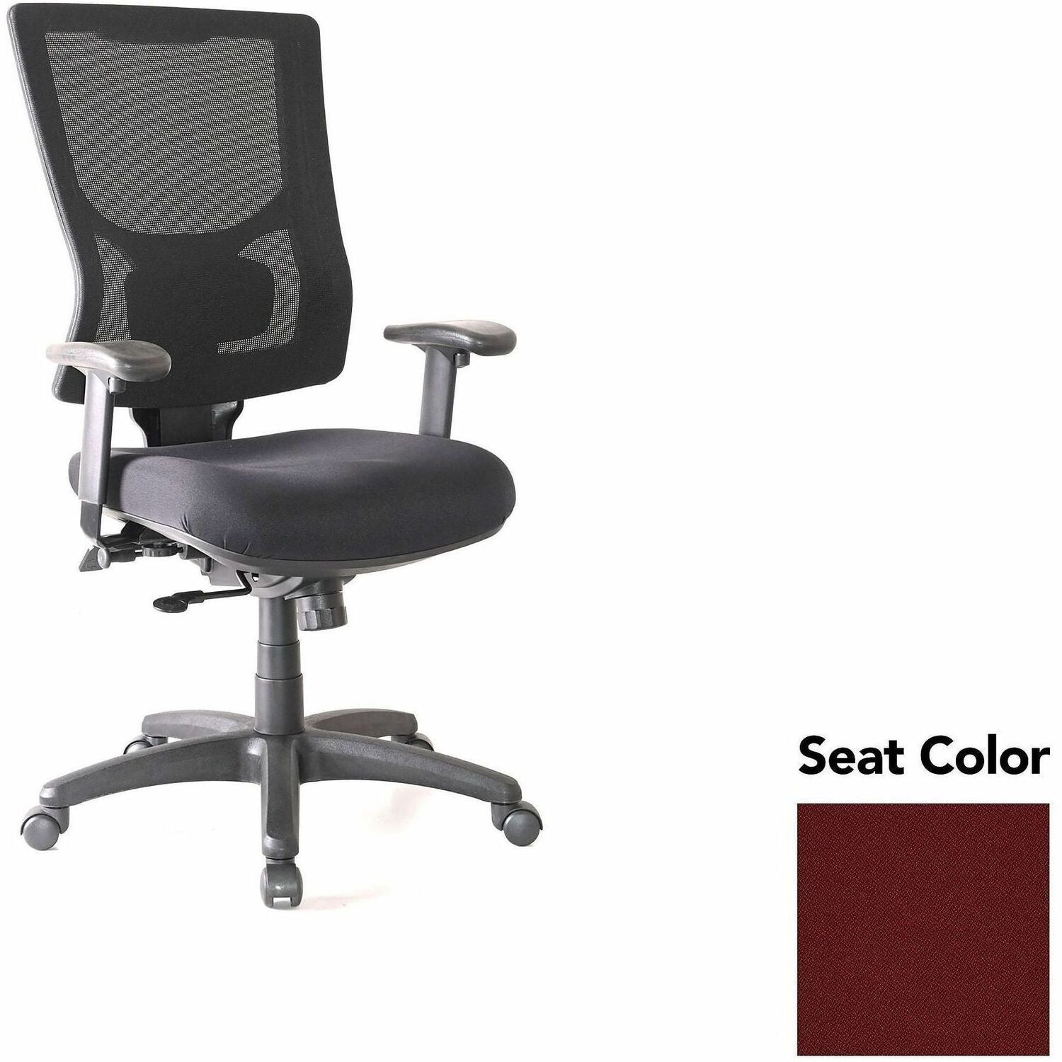 Lorell Conjure High-Back Office Chair, Forte Port Seat, Mesh Back, Adjustable Arms, 360° Swivel, 1 Each