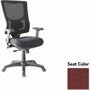 Lorell Conjure High-Back Office Chair, Fuse Carmine Seat, Mesh Back, Adjustable Arms, 360° Swivel, 1 Each