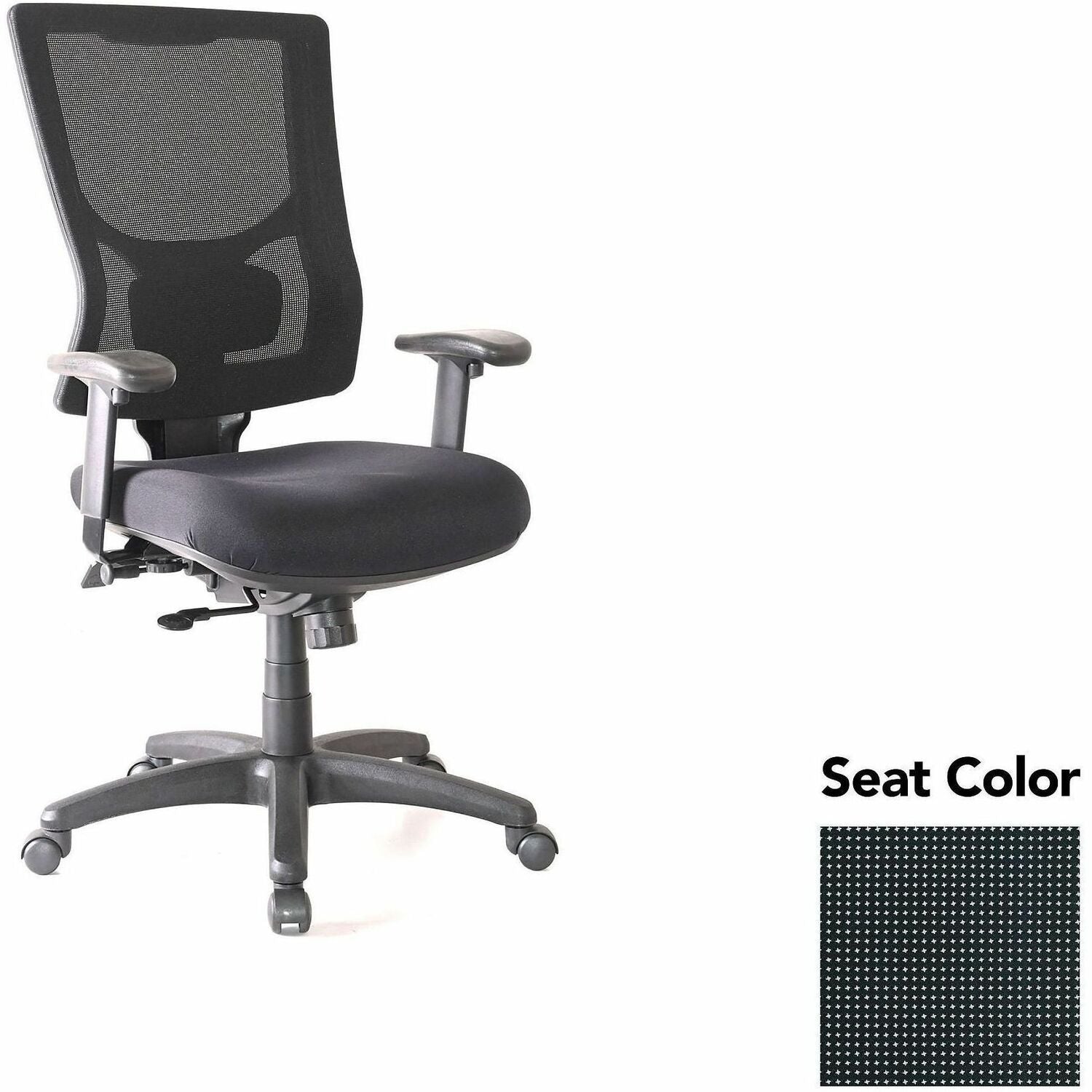 Lorell Conjure High-Back Office Chair, Expo Tuxedo Seat, Mesh Back, Adjustable Arms, 1 Each