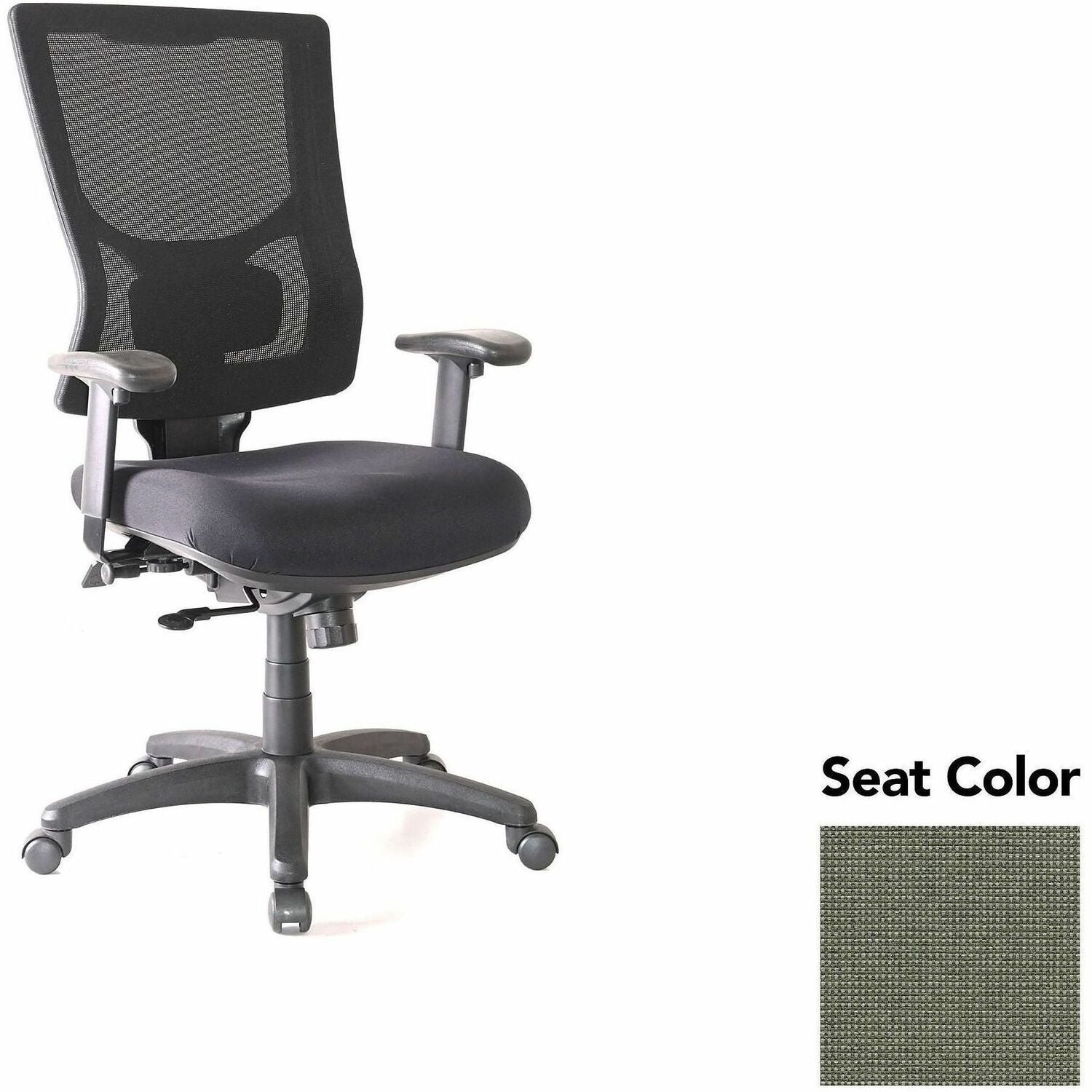 Lorell Conjure High-Back Office Chair, Shire Sage Seat, Mesh Back, Adjustable Arms, 360° Swivel, 1 Each