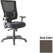 Lorell Conjure High-Back Office Chair, Shire Stonewall Seat, Mesh Back, Adjustable Arms, 360° Swivel, 1 Each