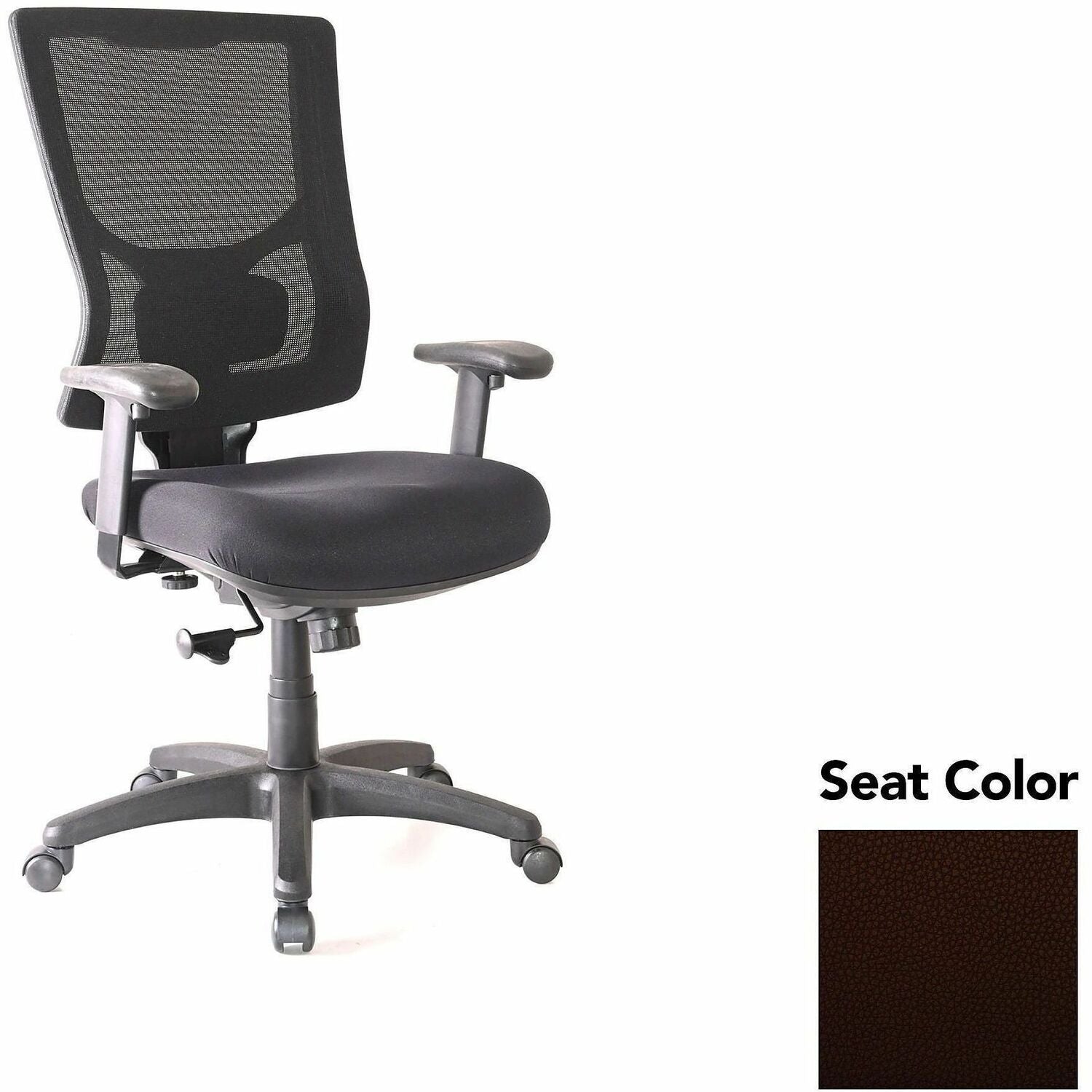 Lorell Conjure High-Back Swivel/Tilt Office Chair, Canyon Nightfall Seat, Polyurethane Foam Seat, Mesh Back, Adjustable Arms, 1 Each