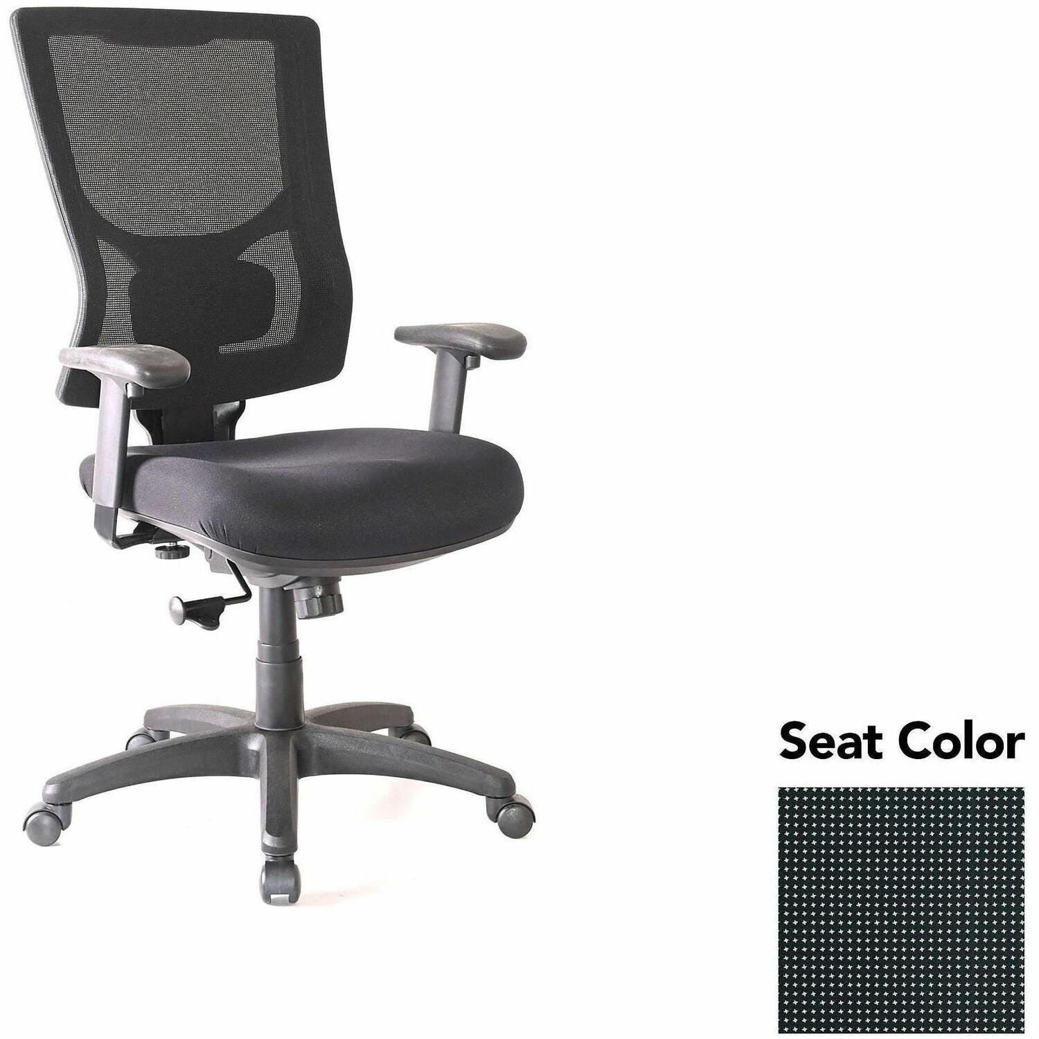 Lorell Conjure High-Back Swivel/Tilt Office Chair, Tuxedo Seat, Polyurethane Foam, Mesh Back, Adjustable Arms, 1 Each