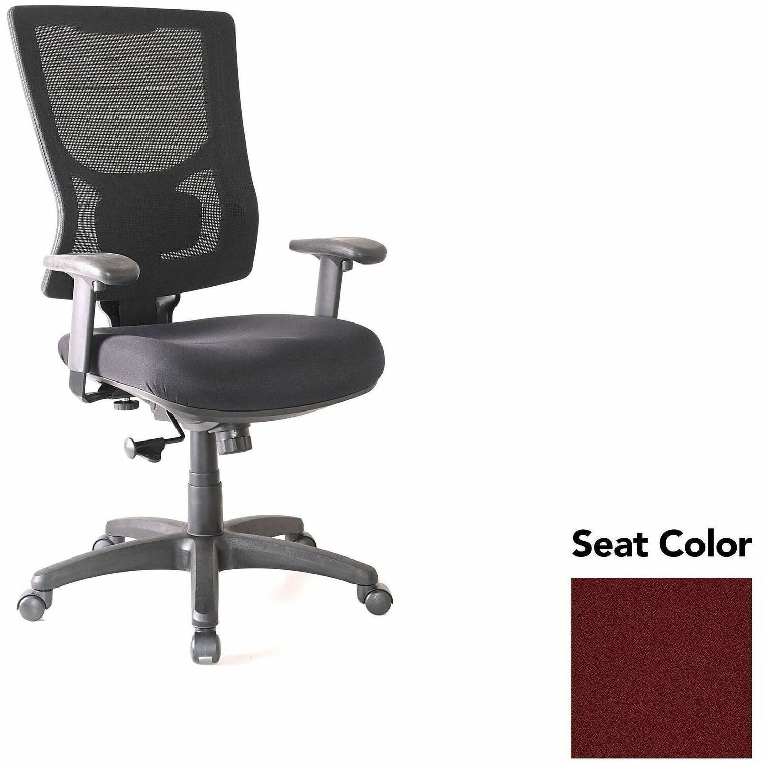 Lorell Conjure High-Back Swivel/Tilt Office Chair, Forte Port Seat, Polyurethane Foam Seat, Mesh High Back, Adjustable Arms, 1 Each