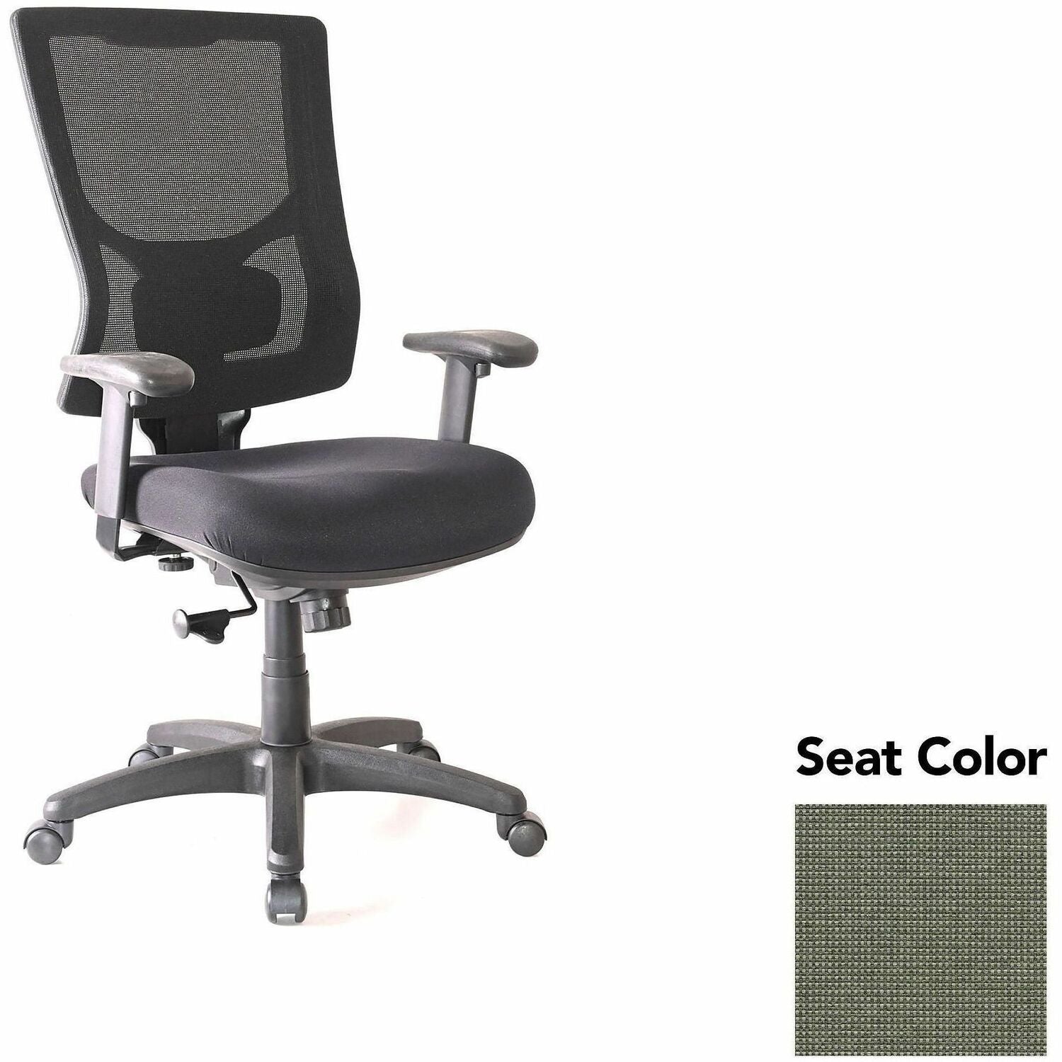 Lorell Conjure High-Back Swivel/Tilt Office Chair, Shire Sage Seat, Polyurethane Foam, Mesh Back, Adjustable Arms, 1 Each