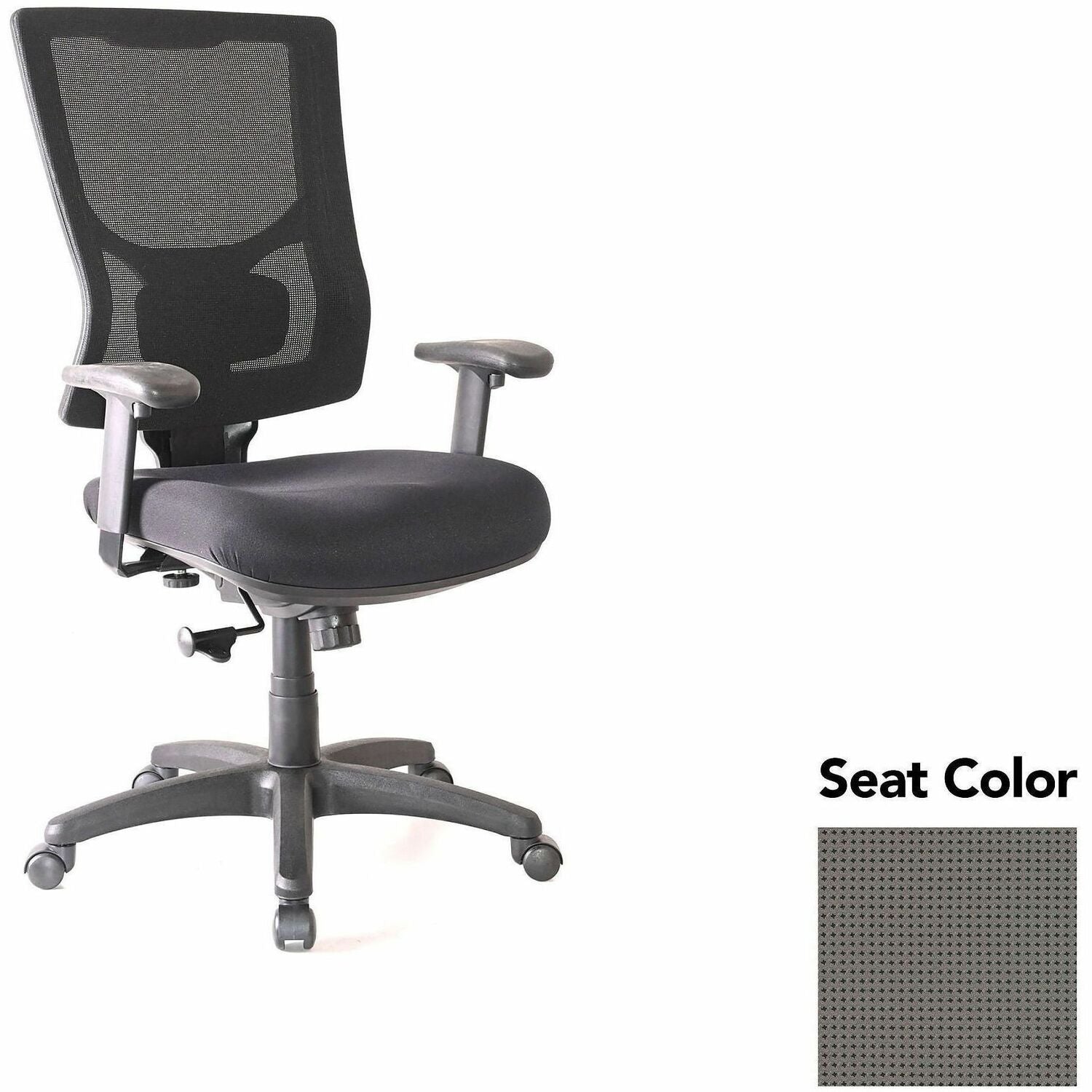 Lorell Conjure High-Back Swivel/Tilt Office Chair, Expo Fog, Polyurethane Foam Seat, Mesh Back, Adjustable Arms, 1 Each