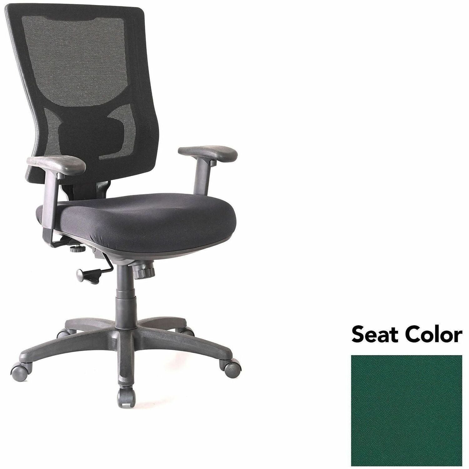 Lorell Conjure High-Back Swivel/Tilt Office Chair, Forte Chive Seat, Polyurethane Foam, Mesh Back, Adjustable Arms, 1 Each