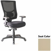 Lorell Conjure High-Back Swivel/Tilt Office Chair, Forte Pumice Seat, Polyurethane Foam, Mesh Back, Adjustable Arms, 1 Each