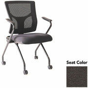 Lorell Conjure Mesh Training Chairs with Arms, High Back, Mesh Back, Polyurethane Foam Seat, Fuse Pepper Color, Black, Fixed Armrest, 2 per Carton