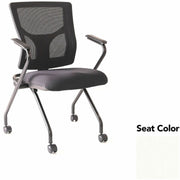 Lorell Conjure Mesh Training Chairs with Arms, High Back, Dillon Snow Seat, Polyurethane/Foam Seat, Mesh Back, Black, Fixed Armrest, 2 per Carton
