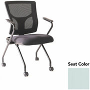 Lorell Conjure Mesh Training Chairs with Arms, High Back, Black, Castillo Breezy Seat, Polyurethane and Foam, Mesh Back, Fixed Armrest, Powder-Coated Metal Legs, 2 Chairs per Carton