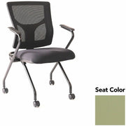 Lorell Conjure Mesh Training Chairs with Arms, Dillon Sage Seat, Polyurethane and Foam, High Mesh Back, Black, Fixed Armrest, 2 per Carton