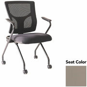 Lorell Conjure Mesh Training Chairs with Arms, High Back, Dillon Stratus Seat, Polyurethane and Foam, Mesh Back, Black, Fixed Armrest, 2 per Carton