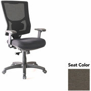 Lorell Conjure High-Back Swivel/Tilt Office Chair, Shire Stonewall, Polyurethane Foam Seat, Mesh Back, Adjustable Arms, 1 Each