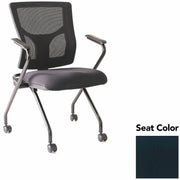 Lorell Conjure Mesh Training Chairs with Arms, High Back, Insight Ebony, Polyurethane/Foam Seat, Mesh Back, Fixed Armrest, Black, 2 per Carton