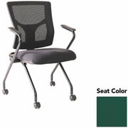 Lorell Conjure Mesh Training Chairs with Arms, High Back, Forte Chive Seat, Black, Polyurethane and Foam Seat, Mesh Back, Fixed Armrest, 2 per Carton