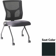 Lorell Conjure Mesh Training Chairs, Dillon Black, Polyurethane Foam Seat, Mesh Back, Foldable, Nesting, Adjustable Back, 2 per Carton